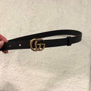 Gucci GG Marmont Skinny Belt Black Size 70